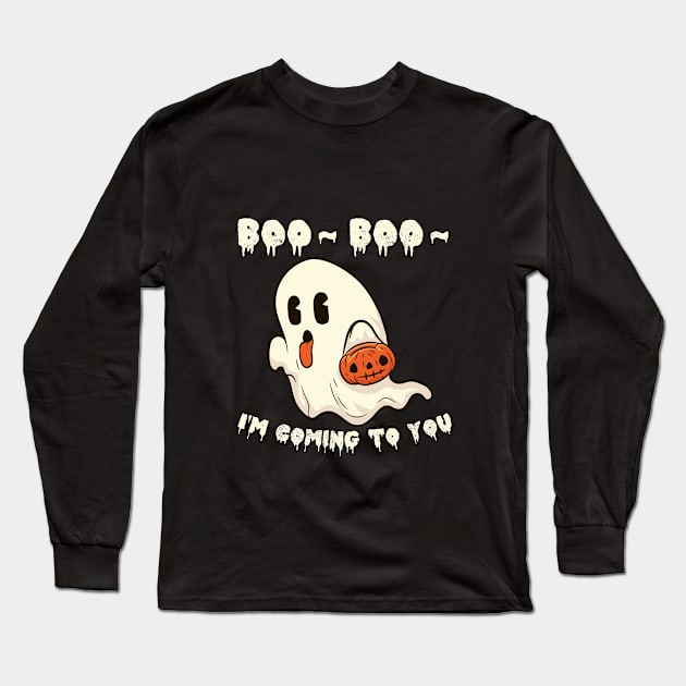 little ghost halloween Long Sleeve T-Shirt by Giraroad